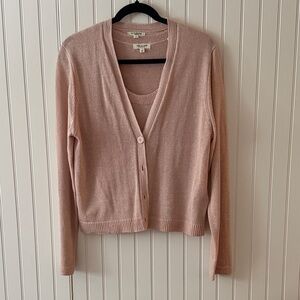 Chic Blush Cardigan Sweater Set